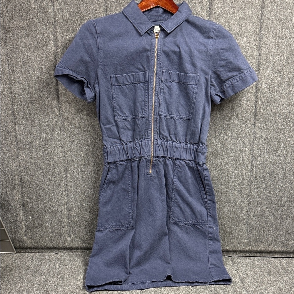 J. Crew Dark Blue Mini Dress with Zipper